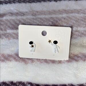 Astronaut Kids Earrings - White
